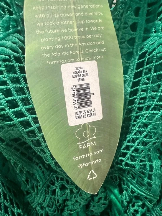 FARM Rio Teal Green Crochet Maxi Dress (M) - Picture 4 of 4